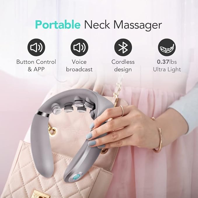 Cordless Vibration Infrared Neck Massager Deep Tissue for Pain Relief SKG Neck Massager with Heat - Samelax
