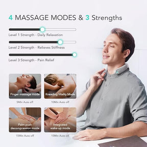 Cordless Vibration Infrared Neck Massager Deep Tissue for Pain Relief SKG Neck Massager with Heat - Samelax