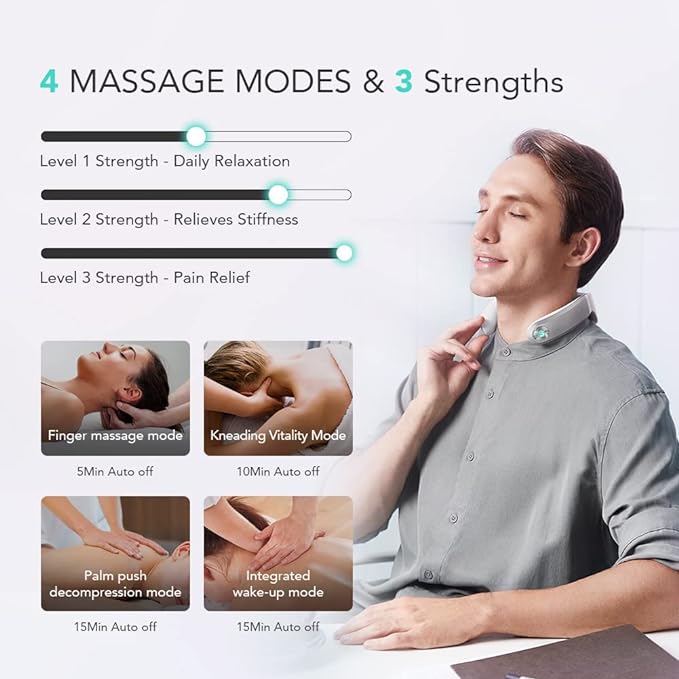 Cordless Vibration Infrared Neck Massager Deep Tissue for Pain Relief SKG Neck Massager with Heat - Samelax